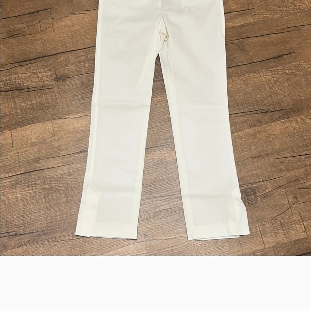 Zara ZW Collection White Tailored Stretch Ankle Cropped Pants NWT Size S